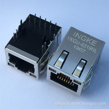Ingke YKGU-8319NL 100% cross 7499111447 Through Gigabit Hole RJ45 LAN Jacks with Integrated Magnetics
